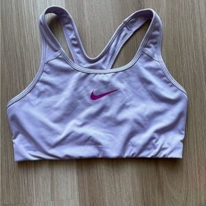 Nike Lilac Sports Bra with Pink Swoosh